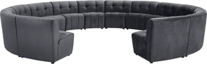 Limitless Velvet / Engineered Wood / Foam Contemporary Grey Velvet 14pc. Modular Sectional - 173" W x 167" D x 31" H