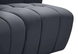 Limitless Velvet / Engineered Wood / Foam Contemporary Grey Velvet 14pc. Modular Sectional - 173" W x 167" D x 31" H