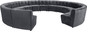 Limitless Velvet / Engineered Wood / Foam Contemporary Grey Velvet 14pc. Modular Sectional - 173" W x 167" D x 31" H