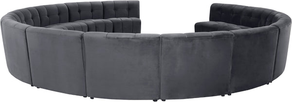 Limitless Velvet / Engineered Wood / Foam Contemporary Grey Velvet 14pc. Modular Sectional - 173" W x 167" D x 31" H