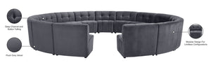 Limitless Velvet / Engineered Wood / Foam Contemporary Grey Velvet 15pc. Modular Sectional - 173" W x 173" D x 31" H