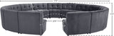Limitless Velvet / Engineered Wood / Foam Contemporary Grey Velvet 15pc. Modular Sectional - 173" W x 173" D x 31" H