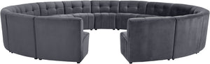 Limitless Velvet / Engineered Wood / Foam Contemporary Grey Velvet 15pc. Modular Sectional - 173" W x 173" D x 31" H