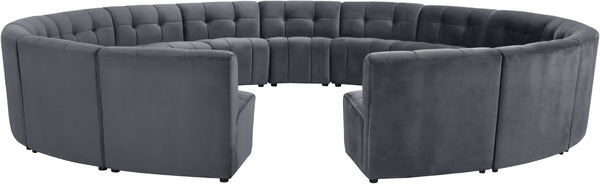 Limitless Velvet / Engineered Wood / Foam Contemporary Grey Velvet 15pc. Modular Sectional - 173" W x 173" D x 31" H