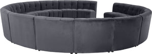 Limitless Velvet / Engineered Wood / Foam Contemporary Grey Velvet 15pc. Modular Sectional - 173" W x 173" D x 31" H