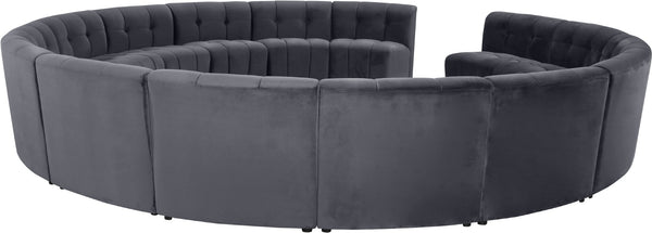 Limitless Velvet / Engineered Wood / Foam Contemporary Grey Velvet 15pc. Modular Sectional - 173" W x 173" D x 31" H