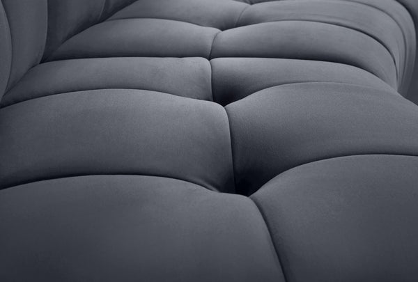Limitless Velvet / Engineered Wood / Foam Contemporary Grey Velvet 15pc. Modular Sectional - 173" W x 173" D x 31" H