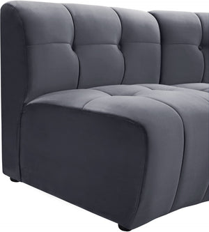 Limitless Velvet / Engineered Wood / Foam Contemporary Grey Velvet 15pc. Modular Sectional - 173" W x 173" D x 31" H