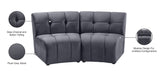 Limitless Velvet / Engineered Wood / Foam Contemporary Grey Velvet 2pc. Modular Sectional - 66" W x 34" D x 31" H