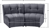 Limitless Velvet / Engineered Wood / Foam Contemporary Grey Velvet 2pc. Modular Sectional - 66" W x 34" D x 31" H