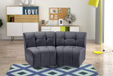 Limitless Velvet / Engineered Wood / Foam Contemporary Grey Velvet 2pc. Modular Sectional - 66" W x 34" D x 31" H