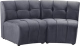 Limitless Velvet / Engineered Wood / Foam Contemporary Grey Velvet 2pc. Modular Sectional - 66" W x 34" D x 31" H