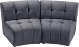 Limitless Velvet / Engineered Wood / Foam Contemporary Grey Velvet 2pc. Modular Sectional - 66" W x 34" D x 31" H