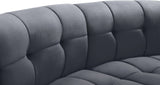 Limitless Velvet / Engineered Wood / Foam Contemporary Grey Velvet 2pc. Modular Sectional - 66" W x 34" D x 31" H