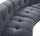 Limitless Velvet / Engineered Wood / Foam Contemporary Grey Velvet 2pc. Modular Sectional - 66" W x 34" D x 31" H