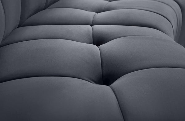 Limitless Velvet / Engineered Wood / Foam Contemporary Grey Velvet 2pc. Modular Sectional - 66" W x 34" D x 31" H