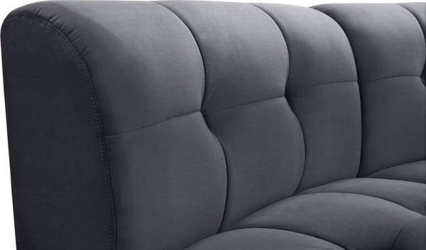 Limitless Velvet / Engineered Wood / Foam Contemporary Grey Velvet 2pc. Modular Sectional - 66" W x 34" D x 31" H