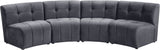 Limitless Velvet / Engineered Wood / Foam Contemporary Grey Velvet 4pc. Modular Sectional - 123" W x 45" D x 31" H