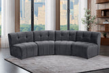 Limitless Velvet / Engineered Wood / Foam Contemporary Grey Velvet 4pc. Modular Sectional - 123" W x 45" D x 31" H