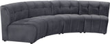 Limitless Velvet / Engineered Wood / Foam Contemporary Grey Velvet 4pc. Modular Sectional - 123" W x 45" D x 31" H