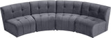 Limitless Velvet / Engineered Wood / Foam Contemporary Grey Velvet 4pc. Modular Sectional - 123" W x 45" D x 31" H