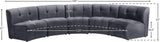 Limitless Velvet / Engineered Wood / Foam Contemporary Grey Velvet 5pc. Modular Sectional - 145" W x 55" D x 31" H