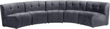 Limitless Velvet / Engineered Wood / Foam Contemporary Grey Velvet 5pc. Modular Sectional - 145" W x 55" D x 31" H