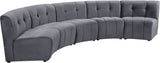 Limitless Velvet / Engineered Wood / Foam Contemporary Grey Velvet 5pc. Modular Sectional - 145" W x 55" D x 31" H