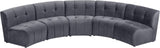 Limitless Velvet / Engineered Wood / Foam Contemporary Grey Velvet 5pc. Modular Sectional - 145" W x 55" D x 31" H