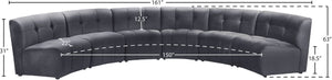 Limitless Velvet / Engineered Wood / Foam Contemporary Grey Velvet 6pc. Modular Sectional - 161" W x 63" D x 31" H