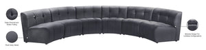 Limitless Velvet / Engineered Wood / Foam Contemporary Grey Velvet 6pc. Modular Sectional - 161" W x 63" D x 31" H