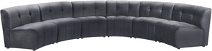 Limitless Velvet / Engineered Wood / Foam Contemporary Grey Velvet 6pc. Modular Sectional - 161" W x 63" D x 31" H