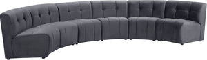 Limitless Velvet / Engineered Wood / Foam Contemporary Grey Velvet 6pc. Modular Sectional - 161" W x 63" D x 31" H