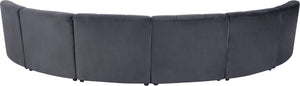Limitless Velvet / Engineered Wood / Foam Contemporary Grey Velvet 6pc. Modular Sectional - 161" W x 63" D x 31" H
