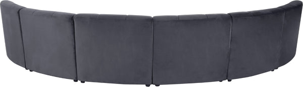 Limitless Velvet / Engineered Wood / Foam Contemporary Grey Velvet 6pc. Modular Sectional - 161" W x 63" D x 31" H