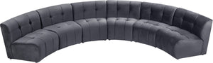 Limitless Velvet / Engineered Wood / Foam Contemporary Grey Velvet 6pc. Modular Sectional - 161" W x 63" D x 31" H