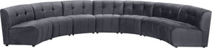 Limitless Velvet / Engineered Wood / Foam Contemporary Grey Velvet 7pc. Modular Sectional - 170" W x 76" D x 31" H