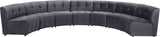 Limitless Velvet / Engineered Wood / Foam Contemporary Grey Velvet 7pc. Modular Sectional - 170" W x 76" D x 31" H