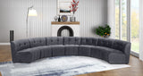 Limitless Velvet / Engineered Wood / Foam Contemporary Grey Velvet 7pc. Modular Sectional - 170" W x 76" D x 31" H