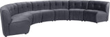 Limitless Velvet / Engineered Wood / Foam Contemporary Grey Velvet 7pc. Modular Sectional - 170" W x 76" D x 31" H