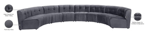 Limitless Velvet / Engineered Wood / Foam Contemporary Grey Velvet 8pc. Modular Sectional - 173" W x 86" D x 31" H