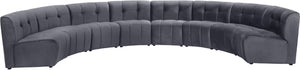 Limitless Velvet / Engineered Wood / Foam Contemporary Grey Velvet 8pc. Modular Sectional - 173" W x 86" D x 31" H