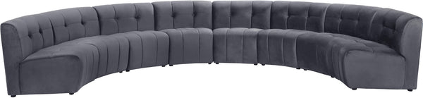 Limitless Velvet / Engineered Wood / Foam Contemporary Grey Velvet 8pc. Modular Sectional - 173" W x 86" D x 31" H