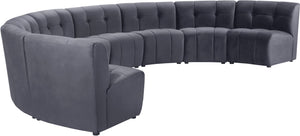 Limitless Velvet / Engineered Wood / Foam Contemporary Grey Velvet 8pc. Modular Sectional - 173" W x 86" D x 31" H