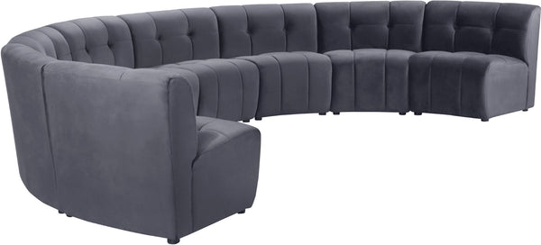 Limitless Velvet / Engineered Wood / Foam Contemporary Grey Velvet 8pc. Modular Sectional - 173" W x 86" D x 31" H