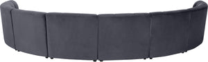 Limitless Velvet / Engineered Wood / Foam Contemporary Grey Velvet 8pc. Modular Sectional - 173" W x 86" D x 31" H