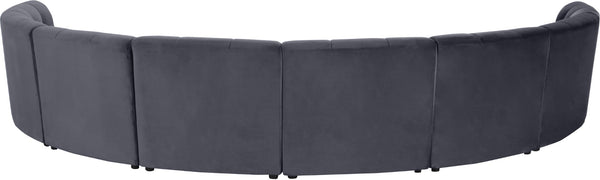 Limitless Velvet / Engineered Wood / Foam Contemporary Grey Velvet 8pc. Modular Sectional - 173" W x 86" D x 31" H