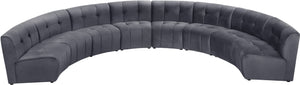 Limitless Velvet / Engineered Wood / Foam Contemporary Grey Velvet 8pc. Modular Sectional - 173" W x 86" D x 31" H