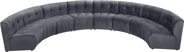 Limitless Velvet / Engineered Wood / Foam Contemporary Grey Velvet 8pc. Modular Sectional - 173" W x 86" D x 31" H