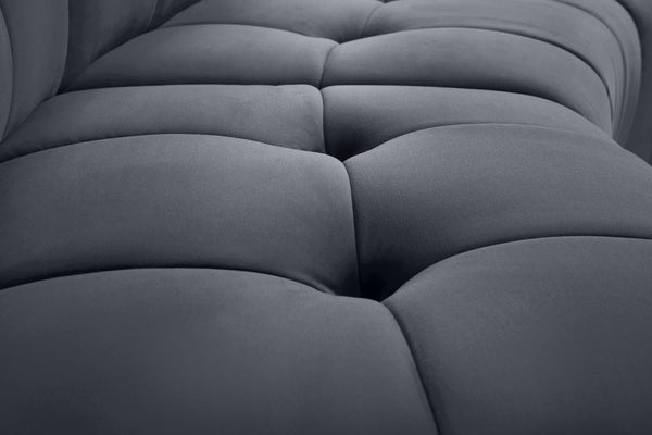 Limitless Velvet / Engineered Wood / Foam Contemporary Grey Velvet 8pc. Modular Sectional - 173" W x 86" D x 31" H